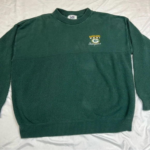 Vintage Green Bay Packers Super Bowl XXXI Knit Sweater Lee Sport 2XL
